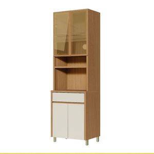 Paneleiro 4 Portas 1 Gaveta Condessa 70cm 100% MDF Nesher Carvalho/Greige