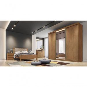 Guarda Roupa Casal Com 1 Porta Espelhada 8 Gavetas - Londres-cumaru - Móveis Novo Horizonte