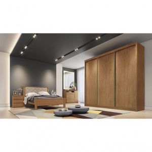 Guarda Roupa Casal 3 Portas 6 Gavetas - Arezzo Plus-cumaru - Móveis Novo Horizonte