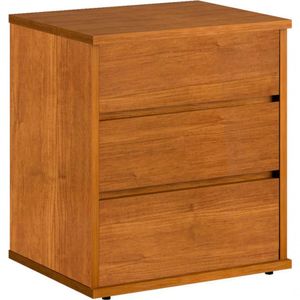 Mesa De Cabeceira 3 Gavetas Telescópicas Mdf - Grécia-nature - Bianchi Móveis
