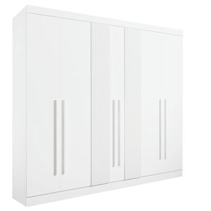 Guarda Roupa Casal 6 Portas 6 Gavetas - Da Vinci Plus Ripado-branco - Móveis D'doro