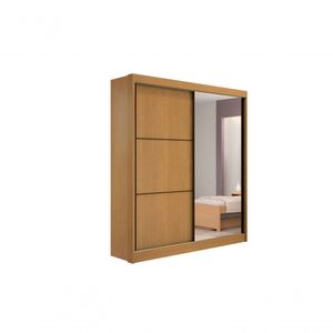 Guarda Roupa Solteiro 2 Portas 3 Gavetas - Atenas-cinamomo - Móveis D'doro