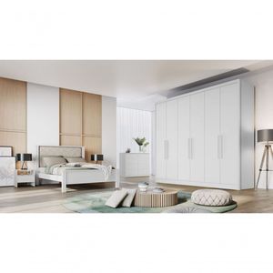 Guarda Roupa Casal 6 Portas 6 Gavetas - Messina-branco - Móveis Novo Horizonte