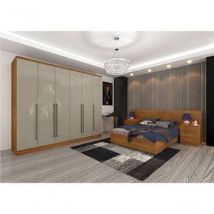 Guarda Roupa Casal 6 Portas 2,70m - Sevilla-cinamomo-off White - Tcil Móveis