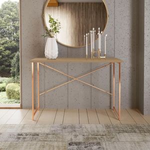 Aparador Steel 90 Cm Estilo Industrial Com Pés Em Aço Cobre/Fendi