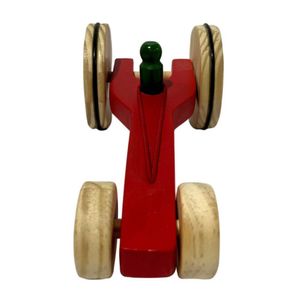 Brinquedo Carrinho De Madeira Dragster Vermelho