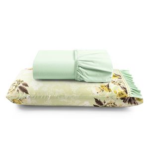 Jogo De Cama Lençol Solteiro Minuano 100% Algodão 2 Peças - Verde - 100% Algodão