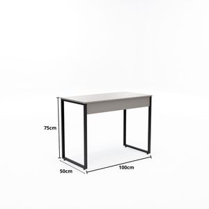 Mesa Home Office - Metalon Preto Moca