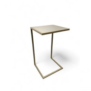 Mesa Lateral Sofá Industrial - Metalon Champagne Cacao - 70cm