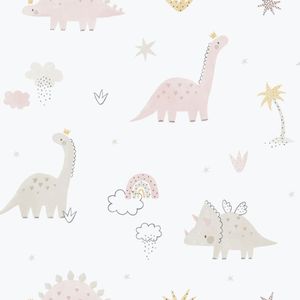 Papel De Parede Enzo Dino Rosa 283-1