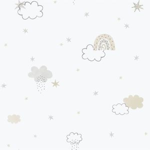 Papel De Parede Enzo Arco-íris Bege E Cinza 288-3