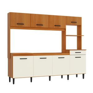 Cozinha Compacta Hortênsia 8 Portas 2 Gavetas 598 Casamia Nature/champ