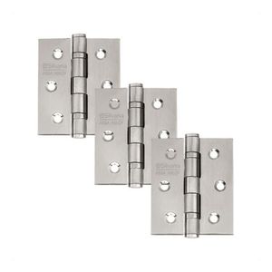 Dobradiça Para Porta Silvana 4 Com Rolamento 882 Embutir 35kg Inox 304 Escovado Com 3 Peças