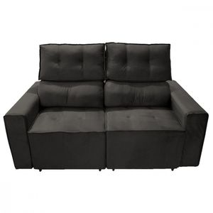 Sofá Para Sala Reclinavel Estofado Price 180cm Veludo Cacau Marrom
