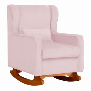 Poltrona De Descanso Com Balanço E Amamentar Melissa Suede Suede Rosê
