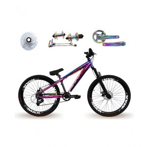 Bicicleta 26 Gta Rebel Freeride Camaleão Single 8v Cubo Barulhento Pedivela Camaleão Freio Disco Aros Vmaxx Pneu Flame