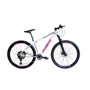 Bicicleta Aro 29 Ksx Sd7 12v Garfo Com Trava K7 11/50 Freios Hidráulicos Kit 1x12 - Branco/rosa/violeta Tam. 21