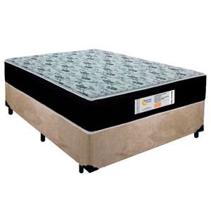 Cama Box Casal Suede + Colchão Molas Ensacadas Sereneprime Sonnolux 138x188x65 Cor:bege