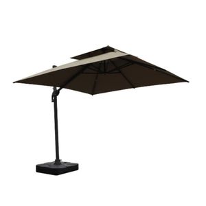 Ombrelone Lateral Com Base 150 Lt Hdpe Tulum Rivatti 300 Cm (larg) Alumínio Capa Poliéster Fendi
