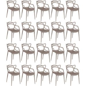 Kit 20 Cadeiras De Jantar Allegra Design Empilhável - Fendi