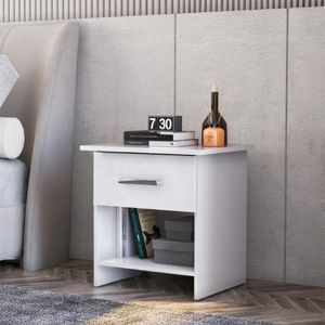 Mesa De Cabeceira Ditália 1 Gaveta DM-127 Branco