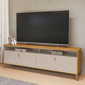 Rack Bancada Dubai 1.8 Para Tv Até 75 Polegadas Tauari/off White Fosco