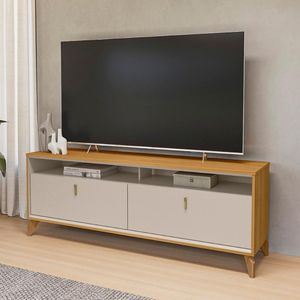 Rack Bancada Dubai 1.6 Para Tv Até 70 Polegadas Tauari/off White Fosco