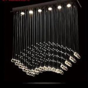 Lustre Para Sala, Quarto, Sala De Jantar, Em Cristal K9 Base 18x100 90cm