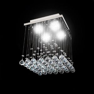 Lustre Para Sala, Quarto, Hall, Cozinha, Sala De Jantar Em Cristal Base 30x30 50cm