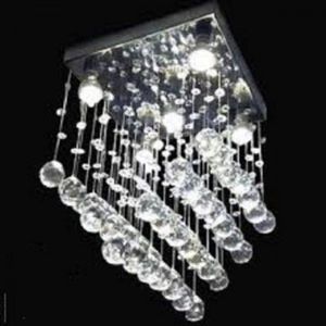 Lustre Para Sala, Quarto, Hall, Cozinha, Em Cristal K9 Base 30x30 30cm