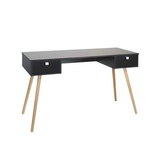 Mesa Pé Palito Mart Home Com Duas Gavetas - Mh11 Preto
