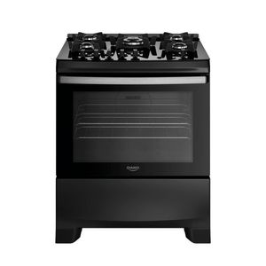 Fogão Dako 5 Bocas Com Mesa De Vidro Tripla Chama Supreme Glass Preto Bivolt