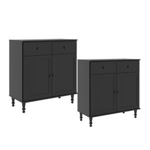 Aparador Buffet Ditália 2 Gavetas 2 Portas 2 Unidades R-629 Preto