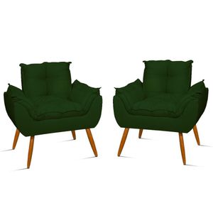 Kit 02 Poltronas De Lux Opala Recepção Sala Verde