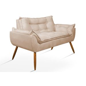 Poltrona Luxo Namoradeira Opala Sala Quarto Balaqui Decor Bege