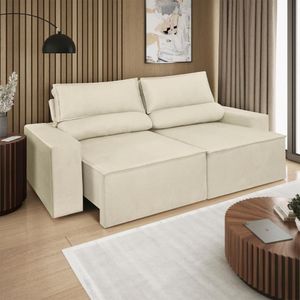 Sofá Reclinável Retrátil 2 Lugares 1,80m Balaqui Decor Bege