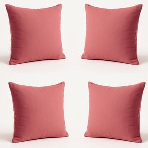 Kit 4 Almofadas Decorativa 42cm Em Suede Fofinha Lisa Sofá Rosa