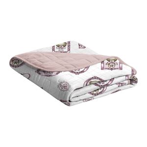 Cobre Leito Tecebem Baby Malha 100% Algodão Estampado Cristina 85cm X 145m Rosa