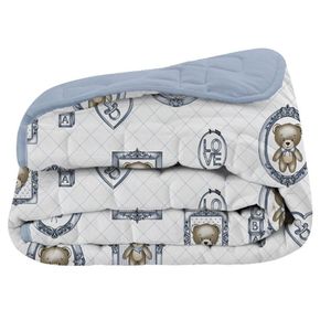Edredom Tecebem Baby Malha 100% Algodão Guilherme Estampado 85cmx145m Azul