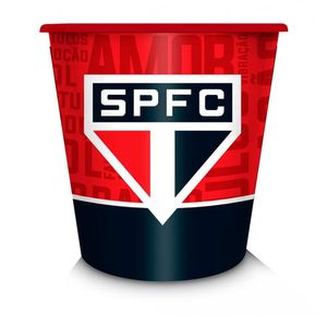 Balde De Pipoca Brasfoot Plástico Sao Paulo 2,5 Litros Oficial Branco