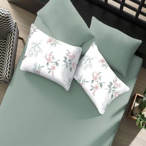 Jogo De Cama Casal Portallar Elegance Percal Misto 63-37 170 Fios 70% Algodão 30% Poliéster Mabi 3 Peças Verde