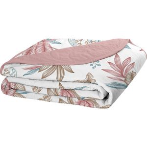 Cobre Leito Tecebem Casal Malha 100% Algodão Estampado Em Matelassê Yara 210x240m Rose