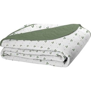 Cobre Leito Tecebem Casal Malha 100% Algodão Estampado Em Matelassê Hugo 210x240m Oliva