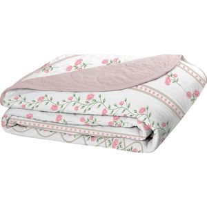 Cobre Leito Tecebem King Malha 100% Algodão Estampado Em Matelassê Grazi 240x280m Rosinha