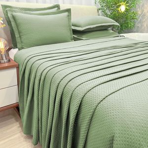 Kit Cobre Leito Colcha Jade Casal 3 Peças Percal 300 Fios Clássico - Verde - 100% Poliéster