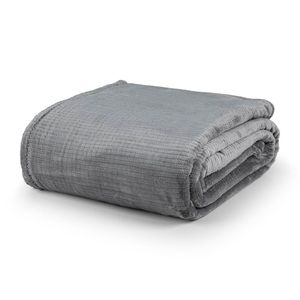 Cobertor Queen Dublin Manta Flannel Ultrasoft - Cinza Lunar
