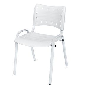 Cadeira Iso Base Branco Escola, Escritório Branco Kit 9 Un