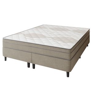 Cama Box Casal Queen Molas Ensacadas 158x198x77cm Florida Portobel Bege