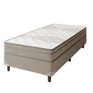 Cama Box Solteiro Molas Ensacadas 88x188x77cm Florida Portobel Bege