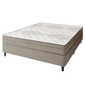 Cama Box Casal Molas Ensacadas 138x188x77cm Florida Portobel Bege
